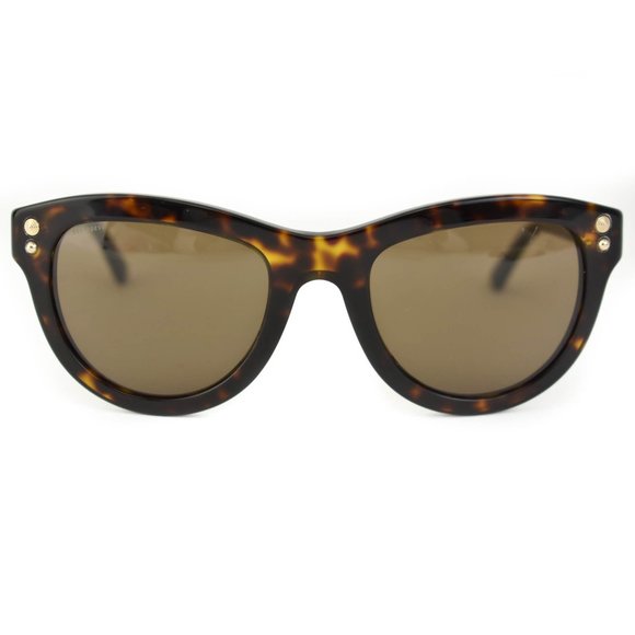VERSACE: Tortoise Brown & Gold Studs Logo Sunglasses (m) - Picture 4 of 10